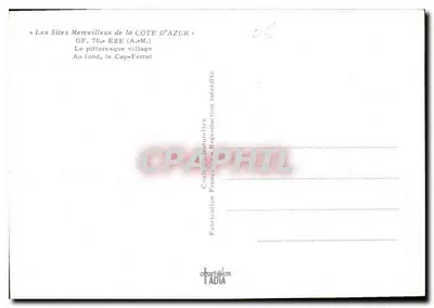 Cap-Ferrat — aldeia pitoresca no fundo — Fabricação Francesa ADIA — Verso