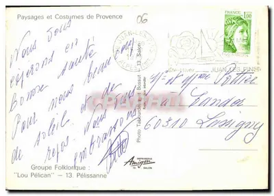 Grupo Folclórico "Lou Pélícan" — Provence — Foto Imprimerie Amigon — Verso