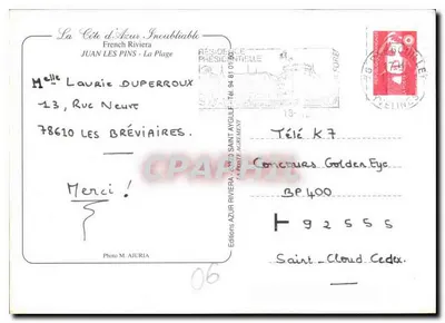 Juan Les Pins — playa animada — Ediciones Saint-Aygulf — Reverso