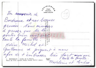 Ogród Miejski — Hotel de Ville (dawny Pałac Rohan) — Wydawnictwo LAVIELLE — Rewers