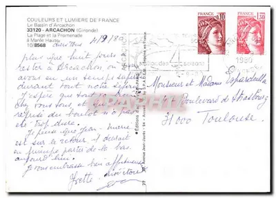 Plaża i Promenada — Arcachon (Gironde) — Wydawnictwo Jean-Jaurès — Rewers