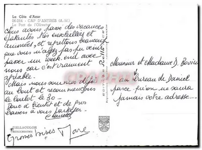 Port Olivette — Cap d'Antibes — Éditions Pellacolor — Rewers