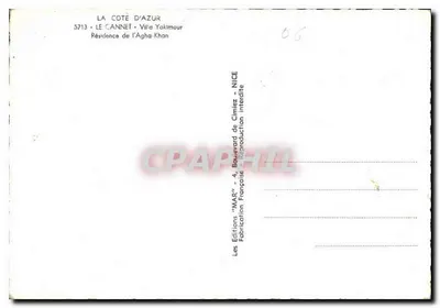 Le Cannet - Villa Yakhmour — Woning van de Agha-Khan — Uitgaven 'MAP' - Nice — Achterkant