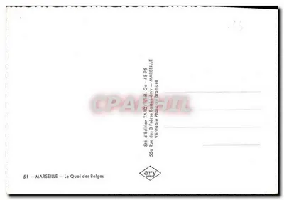 Marseille — O Quai dos Belgas — Edição Tardy — Verso