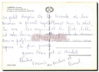 Castelo de Labrède — Gironde — Editor Cing — Verso