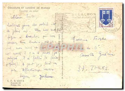 Zachód słońca — Arcachon — Wydawnictwo Jean-Jaurès — Rewers