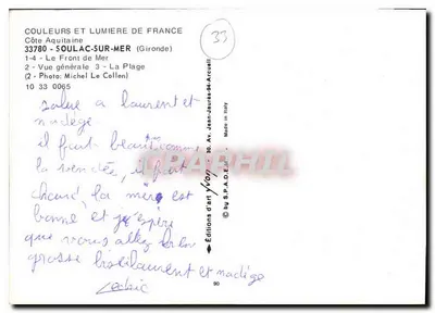 Soulac-sur-Mer — panoramische uitzicht en strand — Éditions d'art Yvon — Achterkant