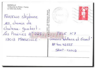 Marseille — Widok na Vallon des Auffes — Wydawnictwo Tardy — Rewers