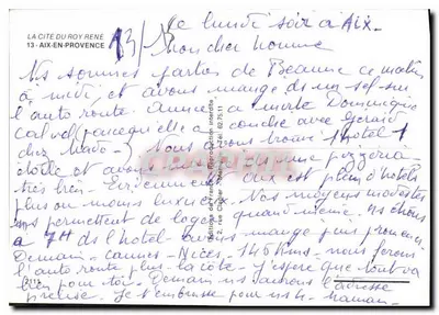 Aix-en-Provence — vista da praça das Fontes — editor não visível — Verso