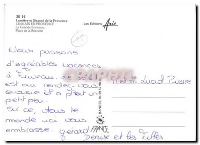 Aix-en-Provence — A Grande Fontaine — Les Editions Aris — Verso