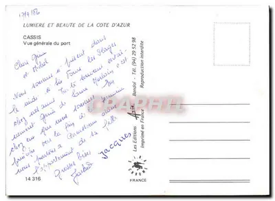 Cassis — Ogólny widok portu — Les Éditions Chromé — Rewers