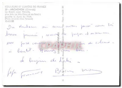 Arcachon — Le Bassin z Pèreire, duna Pilat na tle — Wydawnictwo Alain Perceval, seria IC-11155 — Rewers