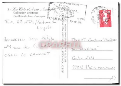 Côte d'Azur van vroeger — Bloemenvoorwerp van citroenen — Edities Gille — Achterkant
