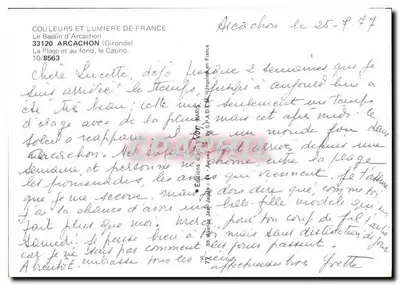 Pływa Arcachon — Basen Arcachon (Gironde) — Wydawnictwo Sztuki Jean-Jauffret, n° 10/8563 — Rewers