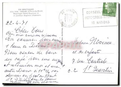 Basílica de São Salvador e Jardins Ingleses iluminados — Dinan (Côtes-du-Nord) — Edições Griff — Verso