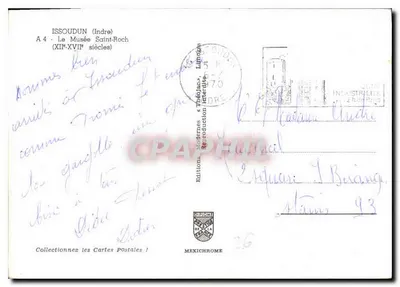 Issoudun - El Museo Saint-Roch — siglo XII-XVII — Ediciones Théolac, n° A 4 — Reverso