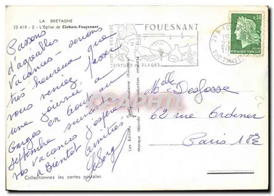 Igreja de Clohars-Fouesnant — Bretanha — Edições Audierne — Verso
