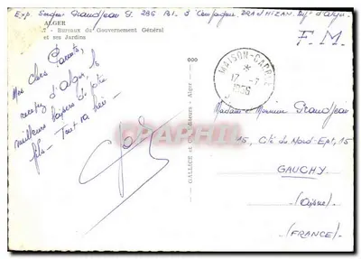 Escritórios do Governo Geral e seus Jardins — Argel — editor Galilice & Cie — Verso