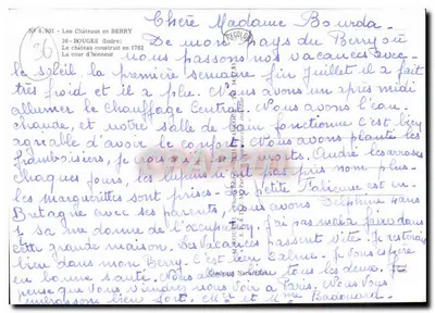 Zamek Bouges — Berry — wydawca Graphite, n° 6.901 — Rewers
