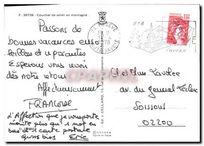 Pôr do sol na montanha — F. 30739 — Ed. J. CELLARD, 13, rue de l’Économie — SPADEM — Verso