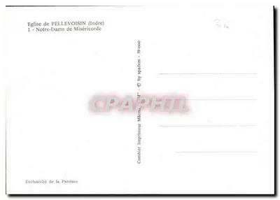 Statua NMP Misericordiae — dzieło A.-M. Roux, rzeźbiarza — Drukarnia Combier — Rewers