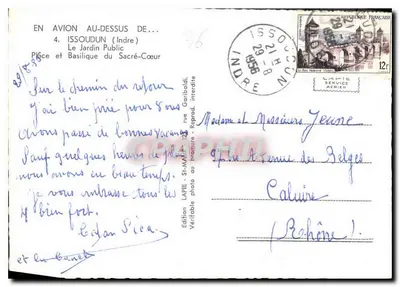 Issoudun (Indre) — Piazza e Basílica do Coração Sagrado — LAPIE SERVICE AERIEN — Verso