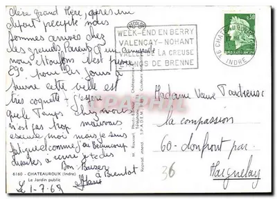 Publiczny ogród — Châteauroux — wydawca M. Rousseau, nr 36 — Rewers