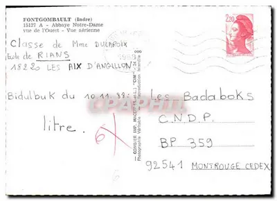 Fontgombault (Indre) — Abadia Notre-Dame — vista aérea — editor Combiér — Verso