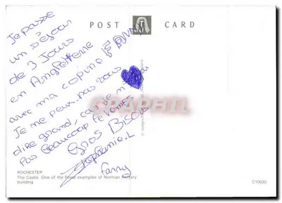 Zamek w Rochester — jeden z najpiękniejszych przykładów normandzkiego budynku wojskowego — Judgdes Postcard Ltd. C10030 — Rewers