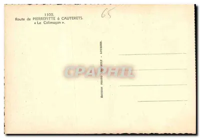 Trasa z Pierrefitte do Cauterets — « Le Colimagon » — Wydawnictwo Fotograficzne Le Ault - Lourdes — Rewers