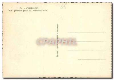 Cauterets — Ogólny widok z Mamelon Vert — Wydawnictwo Photo Oulault - Lourdes — Rewers