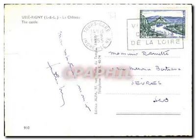 Ussé-Rigny — Zamek — Wydawnictwo ALFA, nr 950 — Rewers