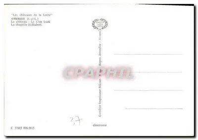 Amboise — widok zamek i kaplicy — Combier Imprimeur Mâcon — Rewers