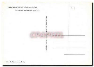 Parçay-Meslay — El Portal de Meslay (siglo XIII) — Edición del Domaine de Meslay — Reverso