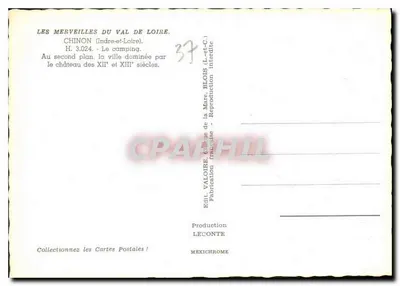 Chinon — Acampamento aos pés do castelo — Edição Leconte — Verso