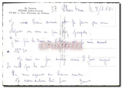 Zamek Loches — W Touraine — Wydawca Greff — Rewers