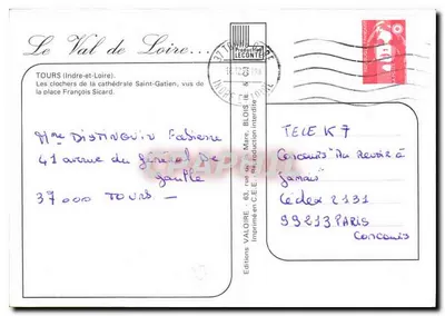 Tours — Katedra Świętego Gatiana — Éditions Valoire — Rewers