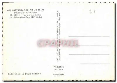 Rzymski portal kościoła Świętego Urszula — Blois, Loira i Loara — Wyd. VALOIRE, nr H.11.311 — Rewers