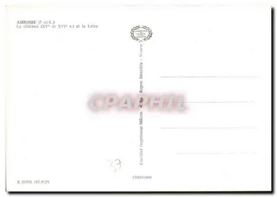 Amboise — Zamek (XVe i XVIe w.) i Loara — Wydawca Comibier — Rewers