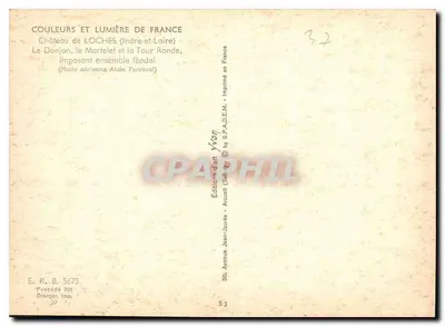 Castelo de Loches — O Donjon, o Martelet e a Torre Redonda — Edições Jean-Jaurès — Verso
