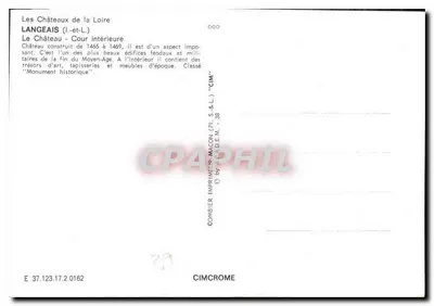 Langeais (Loire) — Castelo — Pátio interno — Imprensa Combière, Macon — Verso