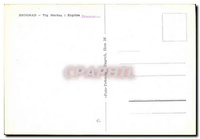 Place Marks i Engelsa — Beograd — editor Foto-Tehnike Zagreb, n° 36 — Verso