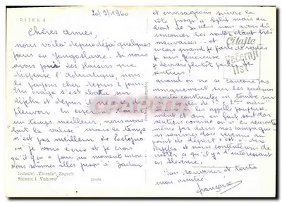 Rijeka — Spiaggia e edifici costieri — Edizione Vjesnik, Zagreb, n° 10-56 — Verso