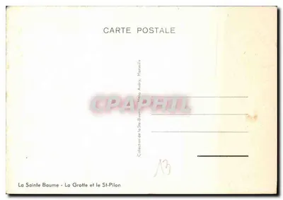 La Sainte Baume - La Cueva y el San Pilon — Colección de la Ste-Baume, Marsella, Aury — Reverso
