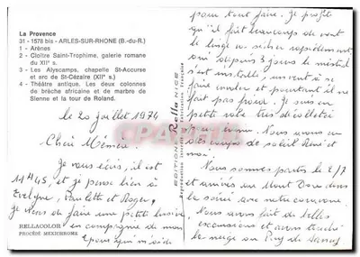 Arles-sur-Rhône — ruiny antyczne i rzymskie — Wydawnictwo Rella — Rewers