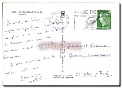 Camargue — paisagem, cavalos e pescadores — Edições Maganta, n°10.088 — Verso