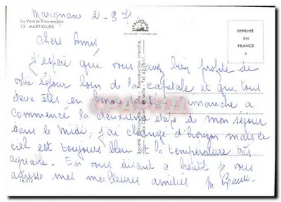 Martigues — La Venise Provençale — Uitgaven F. P. de Martigues, n°13 — Achterkant