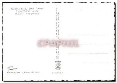 Juan-les-Pins — Vista geral — Éd. La Chigana, T. & Millo, Ménice (Principado de Andorra) — Verso