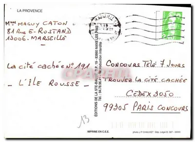 Fontaine — Provence — Edições de La Provence — Verso