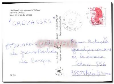 En PROVENCE à FUVEAU — Les Sites Pittoresques du Village — CP 55 — Verso